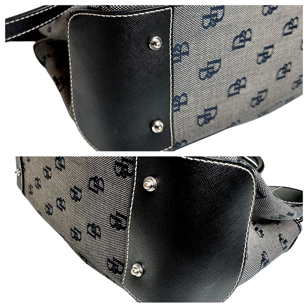 Dooney & Bourke Signature Double Handle Tote Bag Small Black Vintage Purse - Picture 9 of 16
